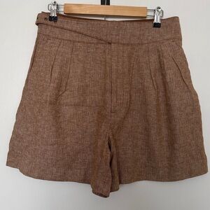 Banana Republic High-Rise Linen Pleated Safari Shorts